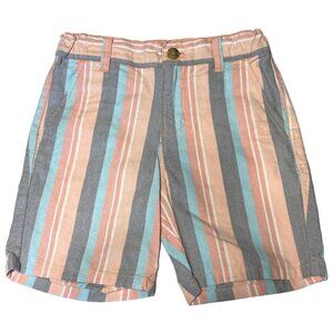 Janie and Jack Striped Chambray Shorts Boys Size 6 Adjustable Waist Excellent VE
